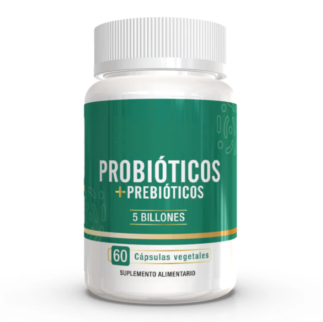 Probióticos + prebióticos 5 Billones, 60 Cápsulas