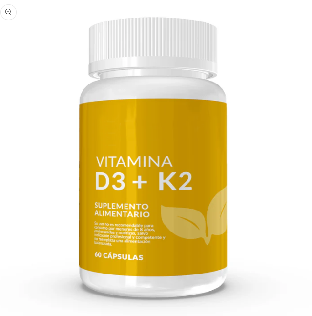 Vitamina D3 + K2, 60 Cápsulas