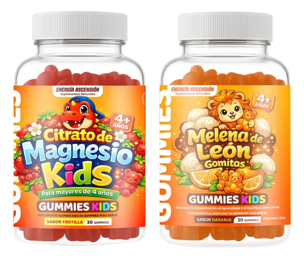 Melena De León Kids + Citrato Magnesio Kids Gomitas +4 Años
