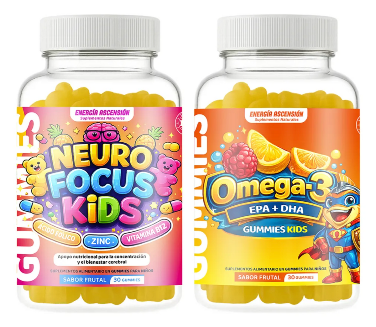 NeuroFocus + Omega 3 Kids +4 Años, Concentración y Memoria