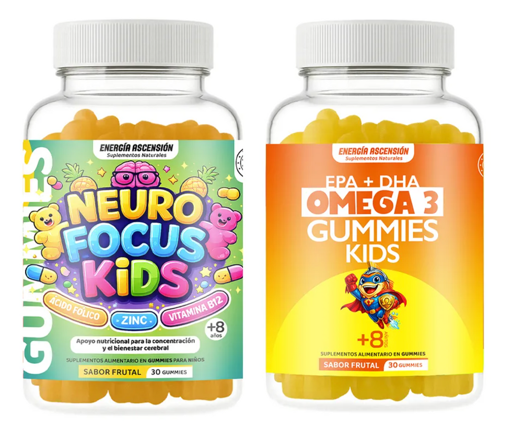 NeuroFocus + Omega 3 Gummies Kids +8 años, Concentración y Enfoque