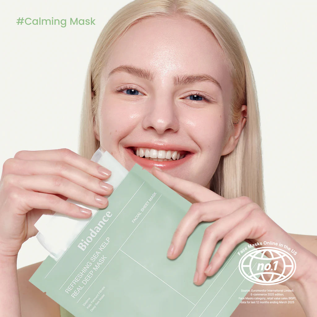 Biodance Mascarilla Facial Calmante y Purificante con Algas Marinas, 1 Unid.