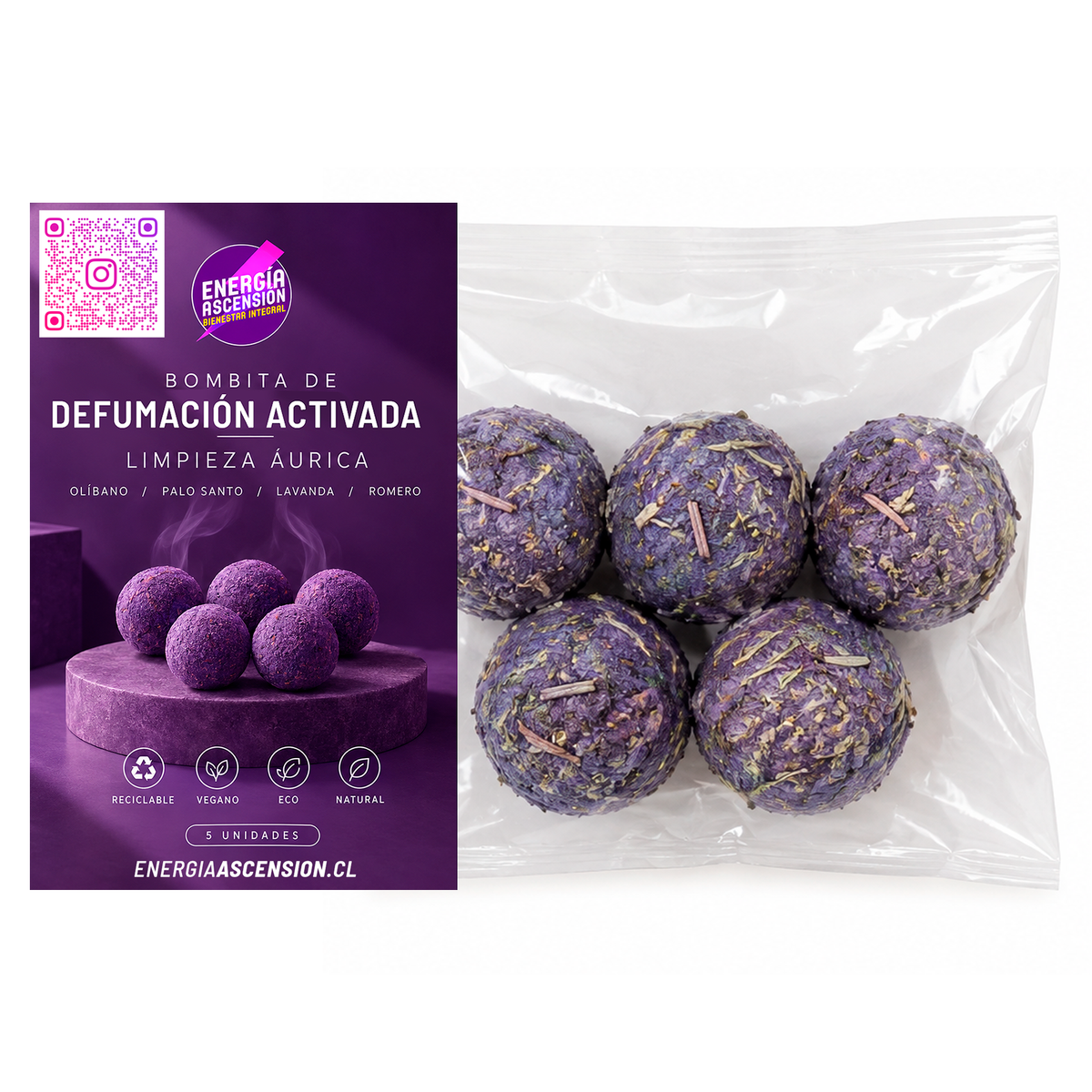 Bombita de Defumación Activada – Limpieza Áurica 5 unid.