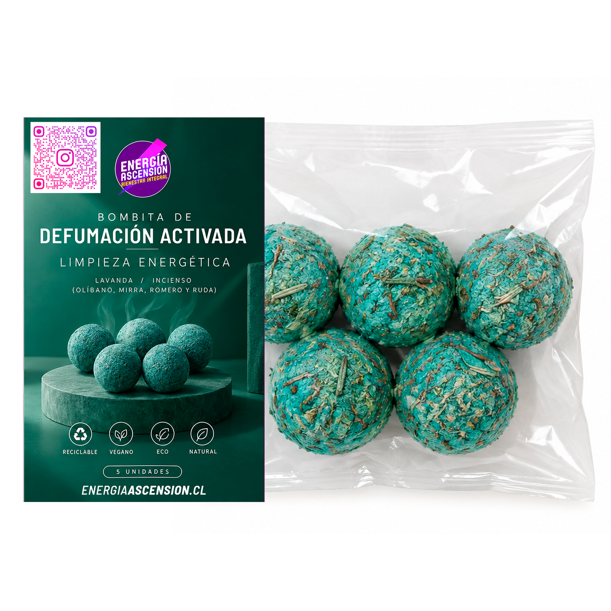 Bombita de Defumación Activada – Limpieza Energética, 5 Unid.